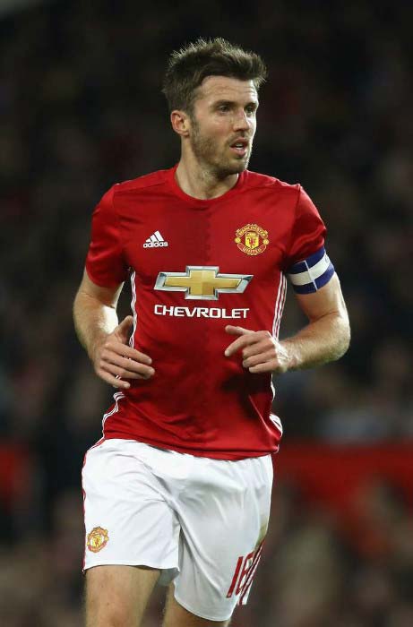 Michael Carrick in action during EFL match between Manchester United and Manchester City on October 26, 2016