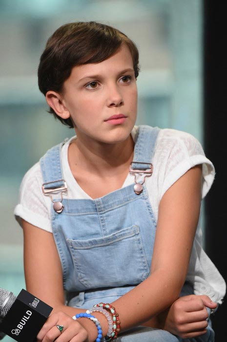 Millie Bobby Brown takes questions from the audience at BUILD Series held at AOL HQ in August 2016