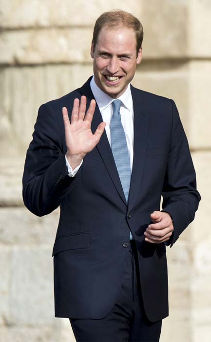 Prince William greets public and press in London in 2015