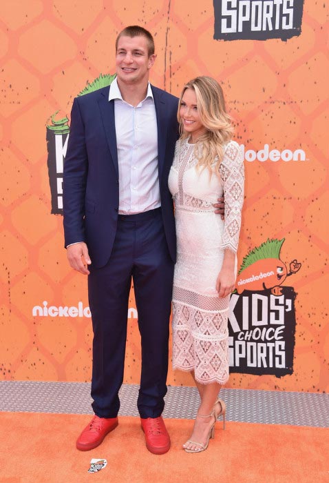 Rob Gronkowski with girlfriend Camille Kostek at Nickelodeon Kids' Choice Sports Awards 2016