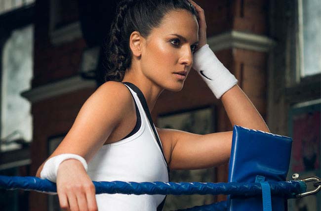 Tegan Haining exercising inside the ring