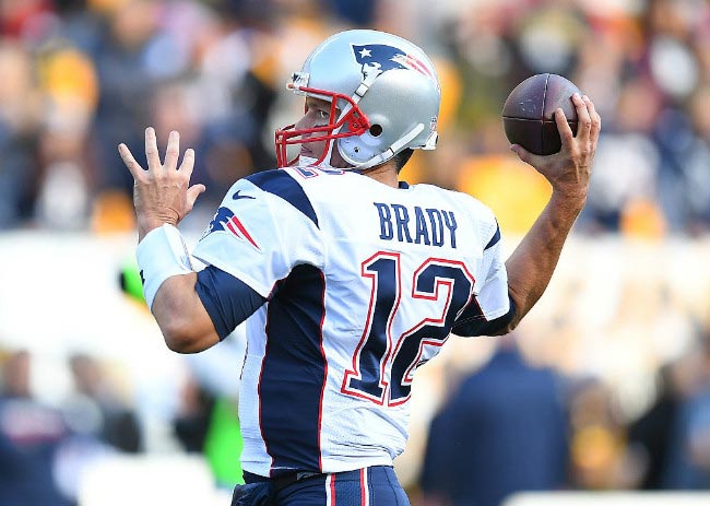 Tom Brady in action during a NFL game against the Pittsburgh Steelers in Pennsylvania in October 2016