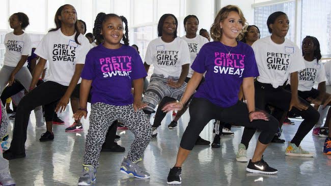 Adrienne Bailon hosts Pretty Girls Sweat Zumba Party