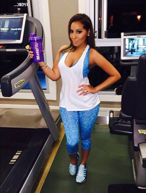 Adrienne Bailon in the gym