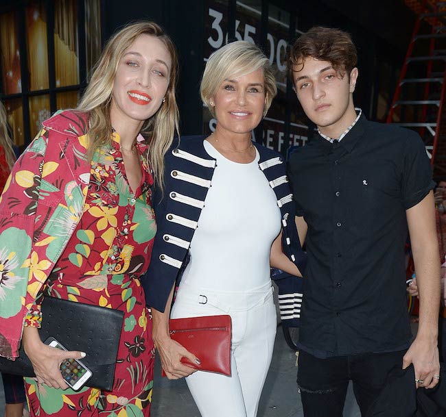 Alana Hadid, Yolanda Foster and Anwar Hadid at the #TOMMYNOW Women's Fashion Show in September 2016