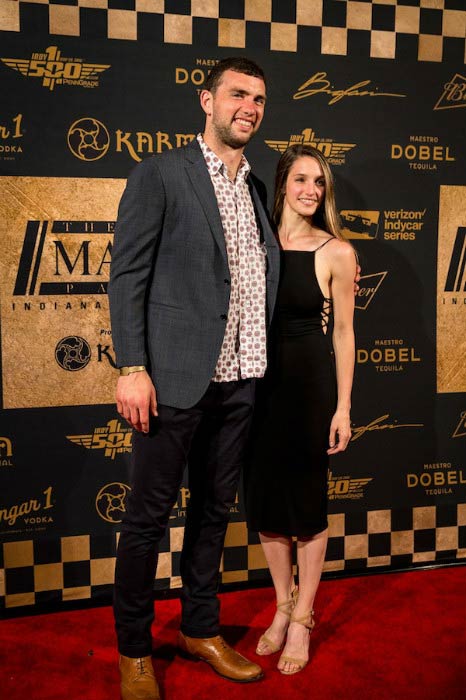 Andrew Luck and Nicole Pechanec at the Maxim Party in 2016