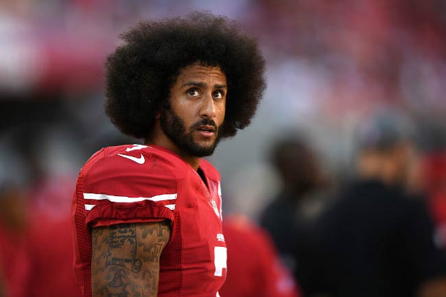 Colin Kaepernick at the NFL game between San Francisco 49ers and Tampa Bay Buccaneers in October 2016