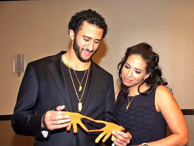 Colin Kaepernick and Nessa Diab at a charity event in January 2016