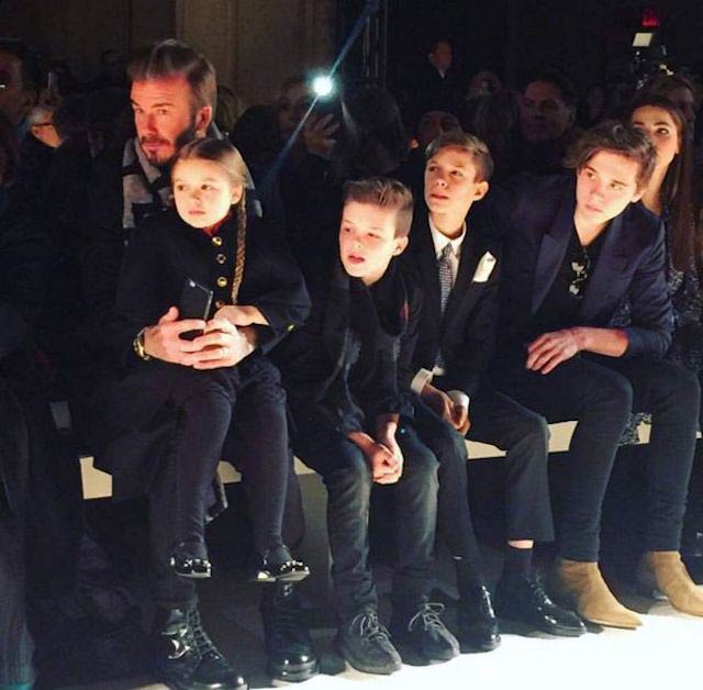 Cruz Beckham with family supporting mom Victoria during New York Fashion Week in 2016