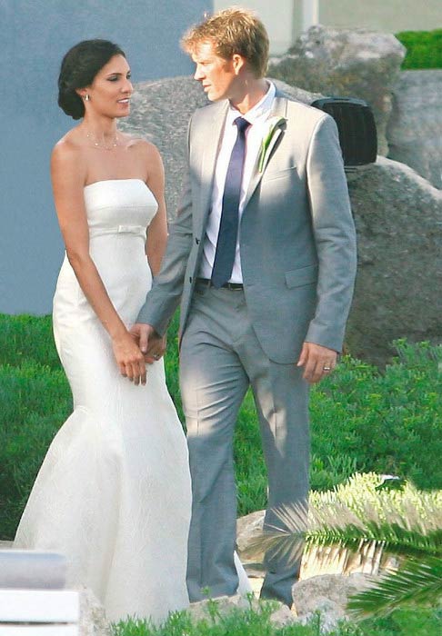 Daniela Ruah and David Olsen during their wedding in July 2014