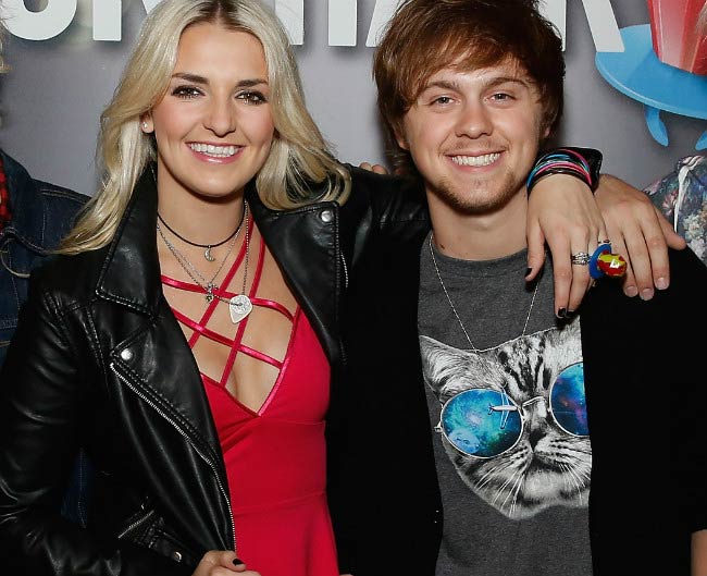 Ellington Ratliff and Rydel Lynch at the Ring Pop Premiere #RockThatRock Music Video in June 2014