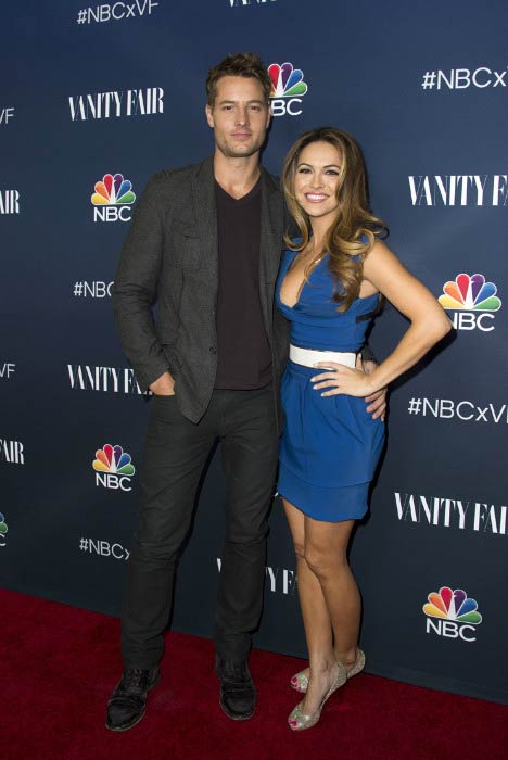 Justin Hartley and Chrishell Stause at the NBC and Vanity Fair Toast in November 2016