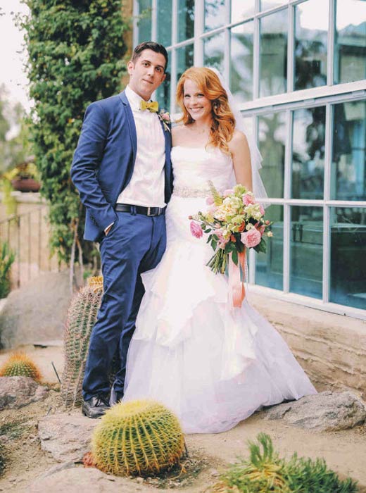 Katie Leclerc and Brian Habecost during their wedding shoot done in Palm Springs