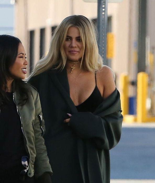 Khloe Kardashian visiting her Good American Denim factory in LA in November 2016