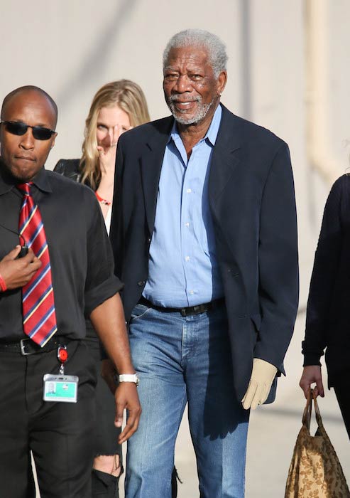 Morgan Freeman heading to Jimmy Kimmel Live! studio on March 2, 2016