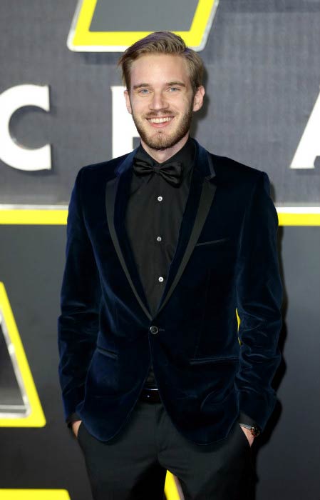 PewDiePie at the European Premiere of "Star Wars: The Force Awakens" in London in December 2015