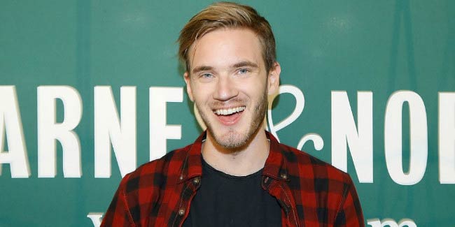 PewDiePie at the signing event of his new book "This Book Loves You" in New York City in October 2015