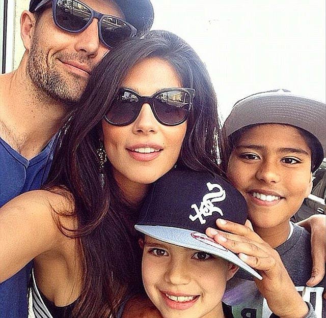 Pia Miller with Brad Miller and children