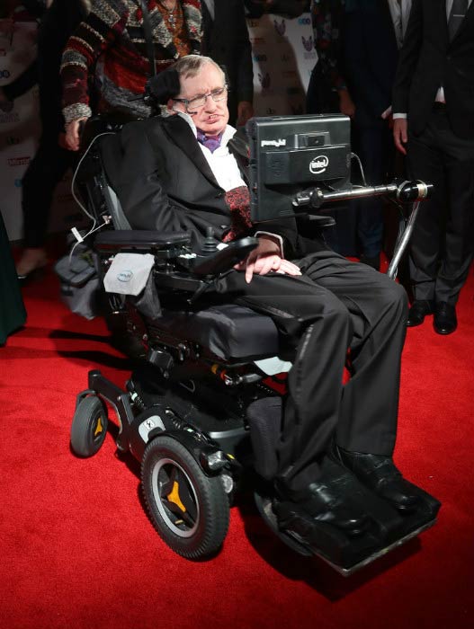 Stephen Hawking at the Pride Of Britain awards in October 2016