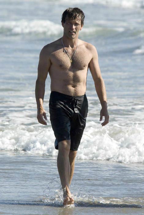 Stephen Moyer shirtless at the Venice Beach, California in August 2010