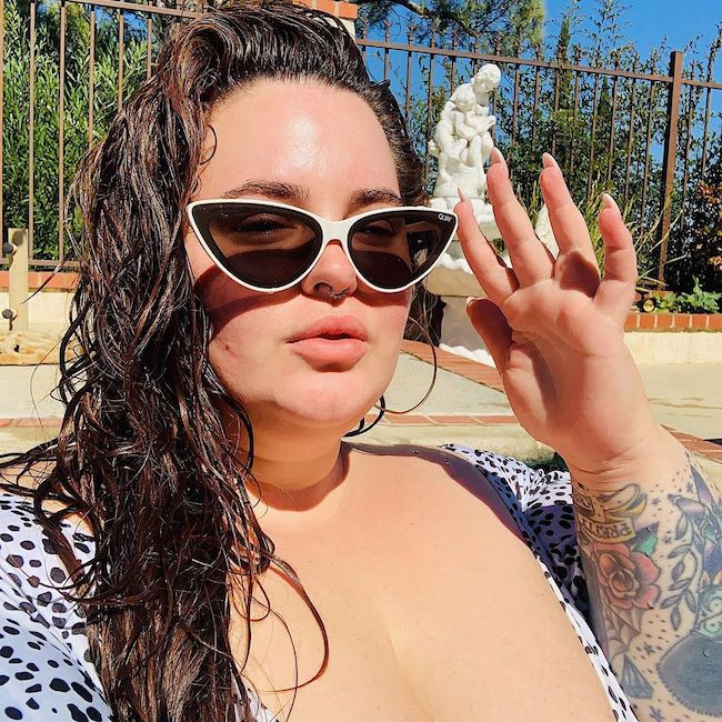 Tess Holliday during a sunny selfie in August 2020