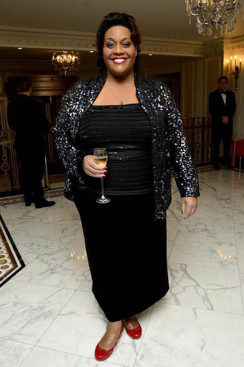 Alison Hammond with a drink