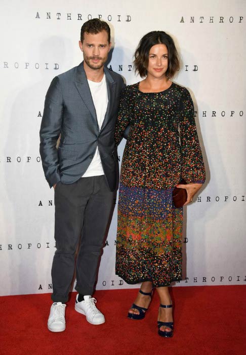 Amelia Warner and her husband Jamie Dornan at the "Anthropoid" UK film premiere in August 2016