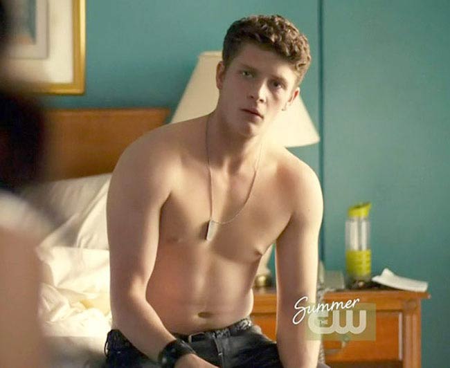 Brett Dier shirtless in a still from The LA Complex in 2012