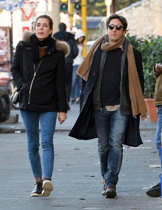 Charlotte Casiraghi and Lamberto Sanfelice in the streets of Rome in 2016