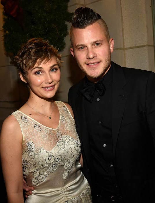 Clare Bowen and Brandon Robert Young at the CMT Artists of the Year in December 2015