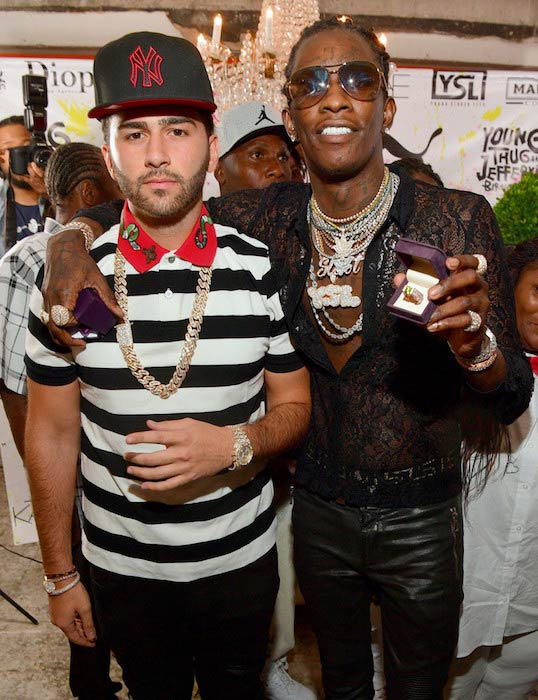 Elliot Avianne and Young Thug at Young Thug's 25th Birthday in August 2016