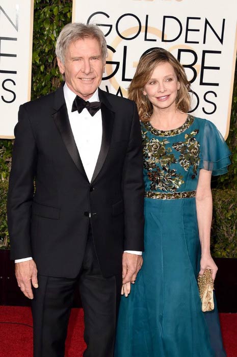 Harrison Ford and Calista Flockhart at the 73rd Annual Golden Globe Awards in January 2016