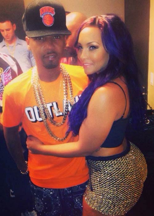 Juelz Santana and Kimbella Vanderhee at a private party