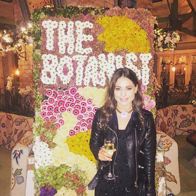 Louise Thompson with a drink