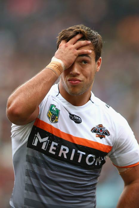 Luke Brooks at the NRL match between South Sydney Rabbitohs and Wests Tigers in March 2015
