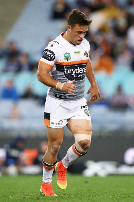 Luke Brooks at the NRL match featuring Parramatta Eels and Wests Tigers in July 2016