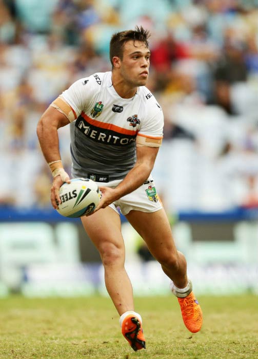 Luke Brooks in a match between Parramatta Eels and Wests Tigers in April 2015