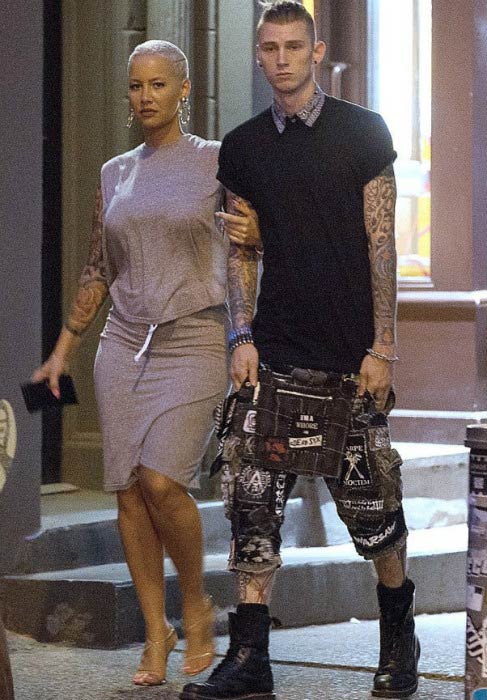 Machine Gun Kelly and Amber Rose during an outing in 2015