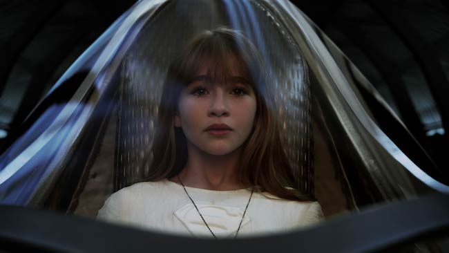 Malina Weissman as Young Kara Zor-El in a still from Supergirl