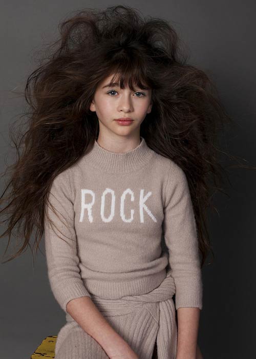 Malina Weissman during a modeling shoot for Velveteen and Submarine Swim in 2015