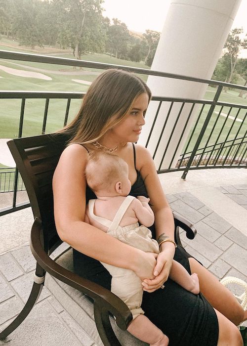 Maren Morris with her baby in 2020