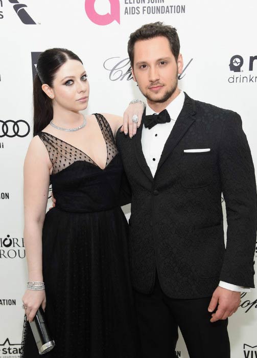 Matt McGorry and Michelle Trachtenberg at the Elton John AIDS Foundation Viewing Party in February 2015