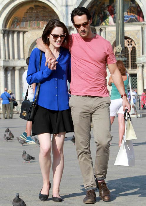 Michelle Dockery and John Dineen while sightseeing in Venice in August 2013