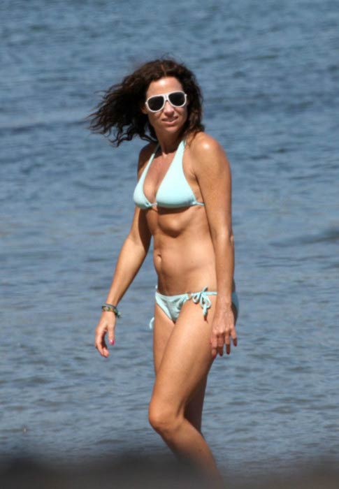 Minnie Driver in bikini at the Malibu beach in September 2011