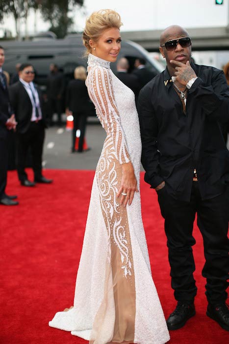 Paris Hilton and Birdman at Grammy Awards 2014