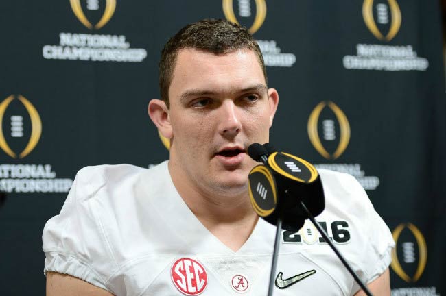 Ryan Kelly at the press conference for Alabama Crimson Tide in April 2016