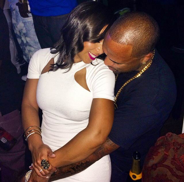 Slim Thug e Alicia Jammer em sua 34ª festa de aniversário em setembro de 2014