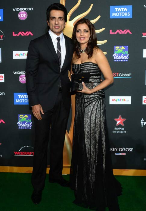 Sonu Sood and Sonali Sood at the IIFA Magic of the Movies event in Tampa, Florida in April 2014