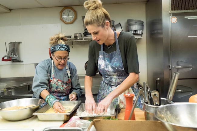Chef Susan Feniger and Erin Andrews on Food Network's Star Plates