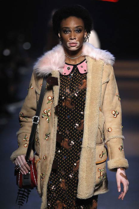 Winnie Harlow at Coach 75th Anniversary: Women's Pre-Fall and Men's Fall Show runway in December 2016